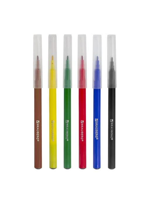 Brauberg Фломастеры "PREMIUM", 6 цветов, КЛАССИЧЕСКИЕ, венти, 6 цв., фото 2