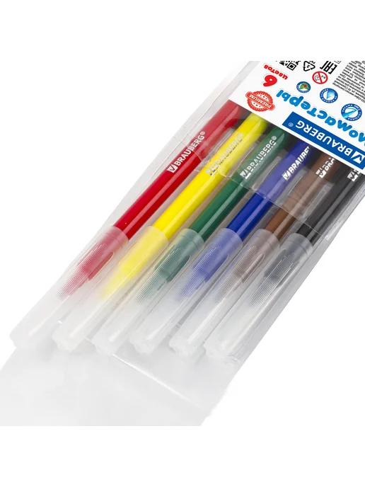 Brauberg Фломастеры "PREMIUM", 6 цветов, КЛАССИЧЕСКИЕ, венти, 6 цв., фото 5