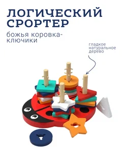 Развивающая игрушка Сортер - ключики (божья коровка)