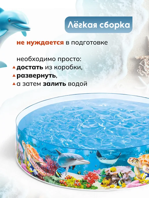 Интекс. Каркасный бассейн детский пластиковый 183х38, 244x46 см, фото 3