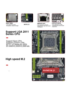 Материнская плата X79 Pro + E5 2690 V2 + 2ШТ 8G DDR3 1600 KEYIYOU