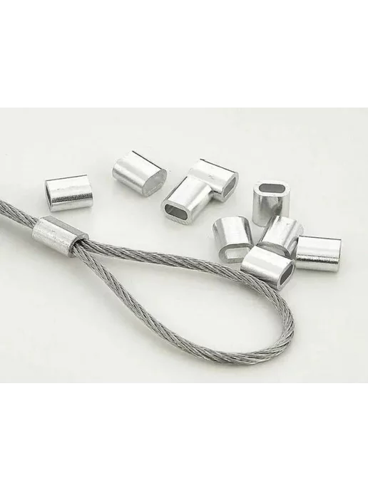 ZБОЛТ Зажим втулка алюминиевая 3 мм, для троса, 10 шт, 20 шт, фото 3