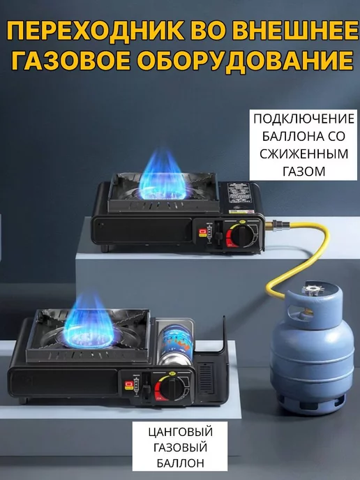 ALLELECTRIC Походная газовая плита туристическая с кейсом под баллон, черный, фото 3