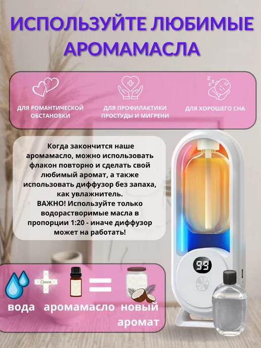 Освежитель воздуха автоматический для дома, аромадиффузор, белый, фото 8