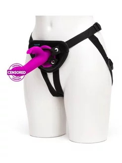 Лиловый страпон Rechargeable Vibrating Strap-On Harness Set