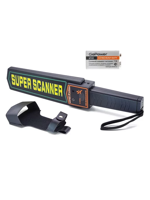 Super Scanner Металлоискатель для досмотра + батарейка, вариант, фото 3