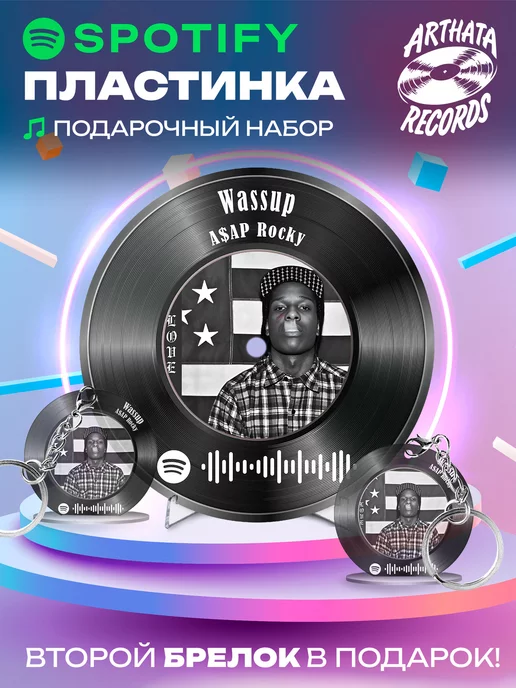 Arthata-Records Постер ASAP Rocky, брелок спотифай ASAP Rocky - Wassup