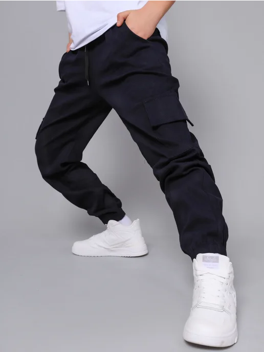 Iconicshop Джинсы для мальчика широкие на резинке, вариант, фото 5