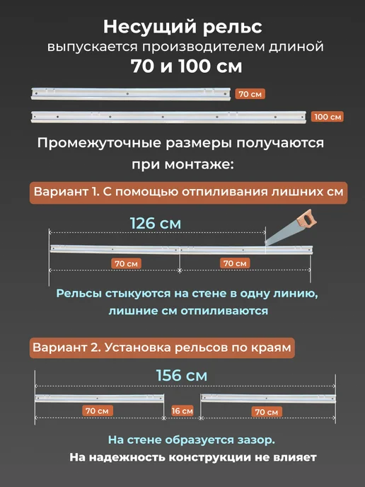 Титан-GS Гардеробная система хранения одежды 216х35 см, титан, фото 6