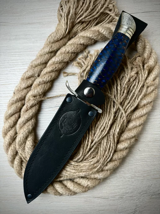 Monsta knives Кожаный чехол для ножа финки, черный, фото 2