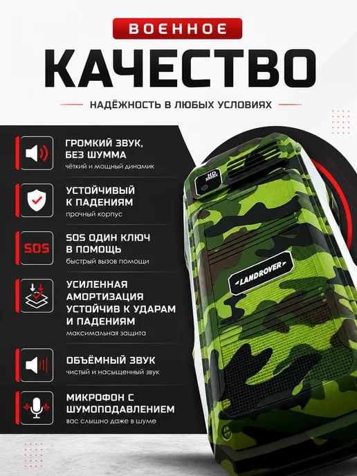 Телефон кнопочный для пожилых и детей, зеленый, фото 5