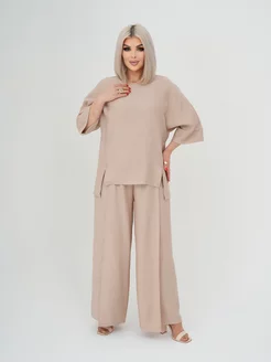 Костюм летний из льна больших размеров LIRUS FASHION 236988916 купить за 1 501 ₽ в интернет-магазине Wildberries