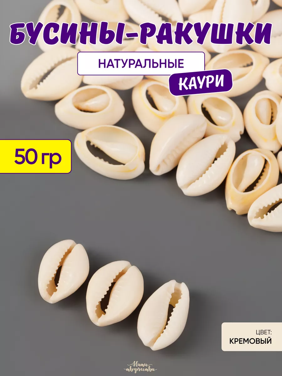 Ракушки каури натуральные для творчества и рукоделия