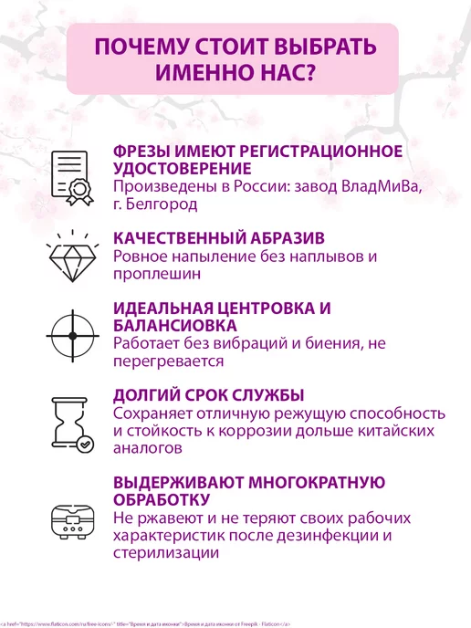 ВладМиВа Фреза алмазная для маникюра и педикюра, 10 шт, фото 3