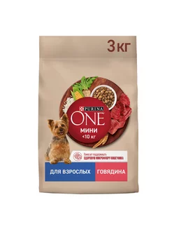 Сухой корм,для собак мелких пород с говядиной и рисом 3кг Purina ONE 237100876 купить за 901 ₽ в интернет-магазине Wildberries