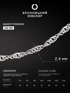 Серебряная цепочка на шею 925 пробы