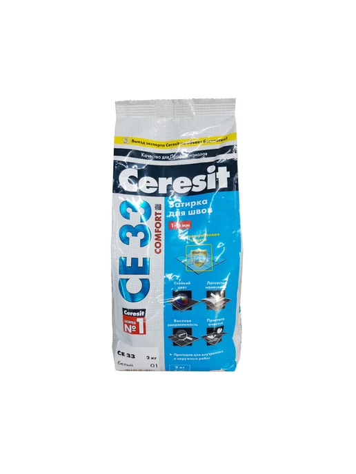 Ceresit Затирка №01 белый 1-5мм (2кг), 2 кг