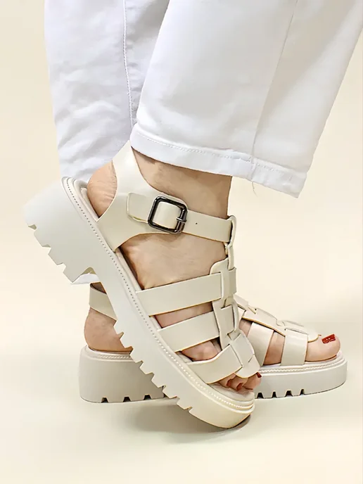 Mario Richi Сандалии на платформе, бежевый, фото 5