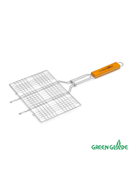 Green Glade Решетка барбекюшница гриль для мангала и шашлыка большая, зеленый, в упаковке 600 г, фото 2