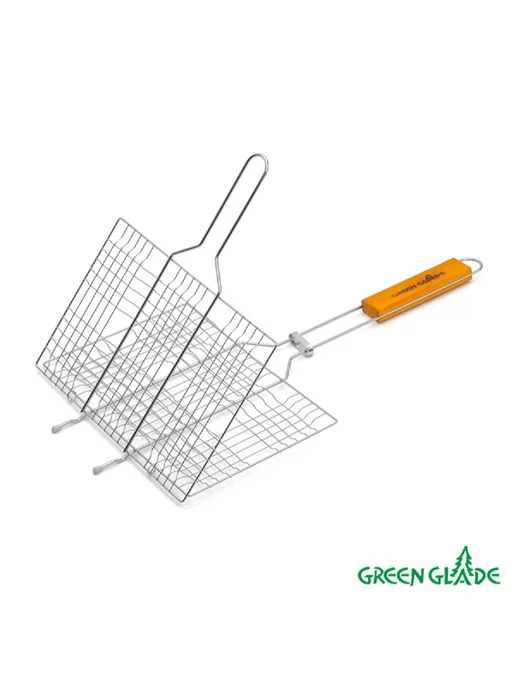 Green Glade Решетка барбекюшница гриль для мангала и шашлыка большая, зеленый, в упаковке 600 г, фото 3