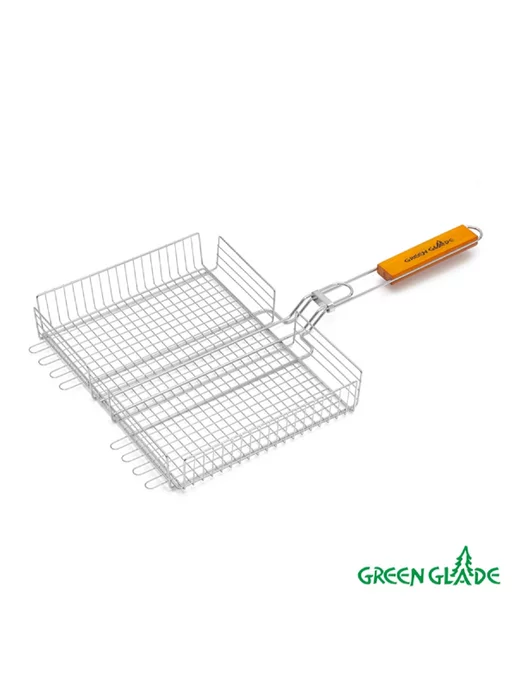 Green Glade Решетка барбекюшница гриль для мангала и шашлыка большая, зеленый, в упаковке 900 г, фото 2