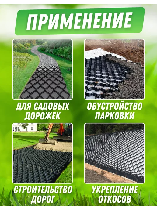 Садгрин Георешетка объемная с перфорацией 19,58 м2, высота 5 см, вариант, фото 2