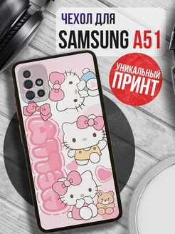 Чехол на SAMSUNG A51 с принтом hello kitty детский