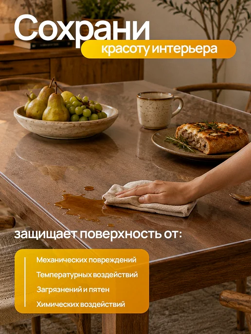 ДОМОВЪ Жидкое гибкое стекло 50х70 см 1,5 мм, 50x70 см, фото 2