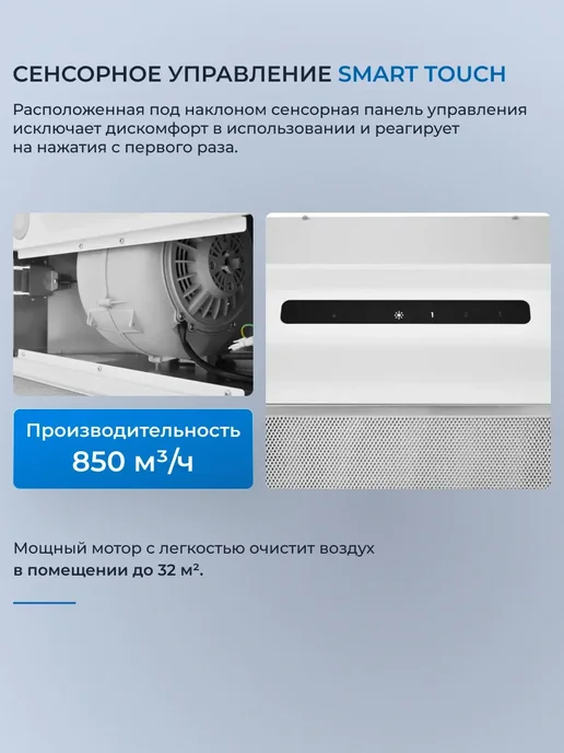 ZUGEL Встраиваемая вытяжка ZHI523W, белый, 523 Вт, фото 2