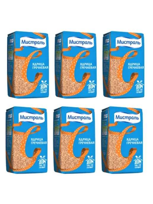 МИСТРАЛЬ Крупа гречневая ядрица, 900 г * 4 штуки, 900 г, в упаковке 5,5 кг