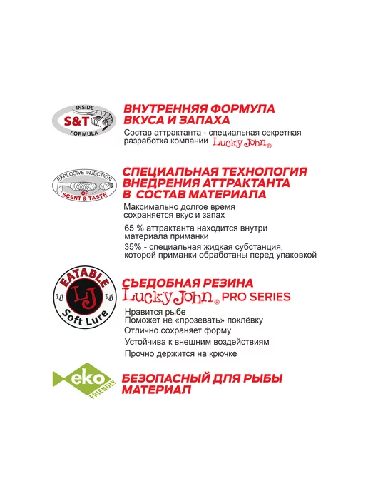 Lucky John Твистеры съедобные искусственные BALLIST 6.3 T66, зеленый, фото 6