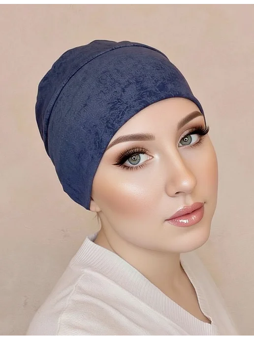 LARA DESIGN Чалма головной убор шапочка после химиотерапии, синий, фото 3