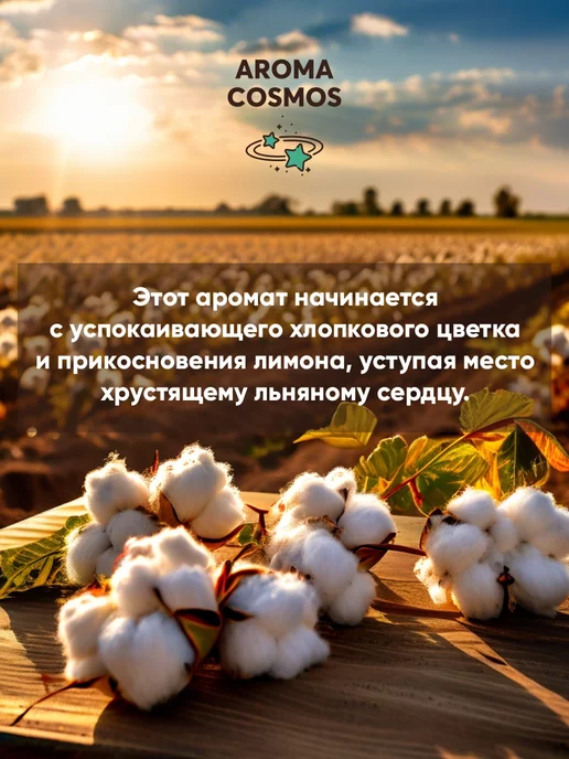 AROMA COSMOS Автопарфюм с ароматом чистый хлопок, белый, фото 2