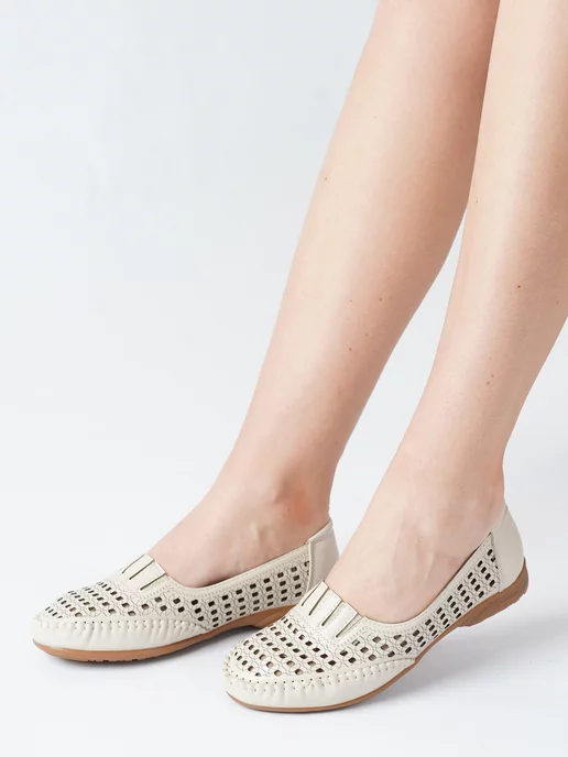 Комфорт SHOES Мягкие дышащие туфли для проблемных ног из экокожи, бежевый, фото 2