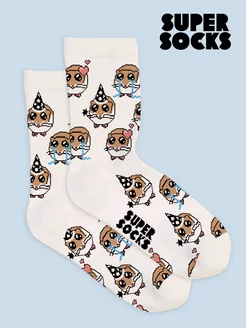 Носки с принтом Хомяки SUPER SOCKS 237300062 купить за 395 ₽ в интернет-магазине Wildberries