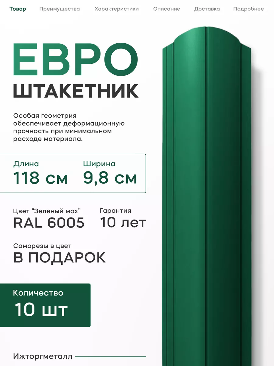 Штакетник металлический...