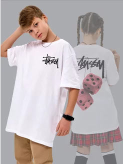 Белая футболка Stussy Стуси хлопковая