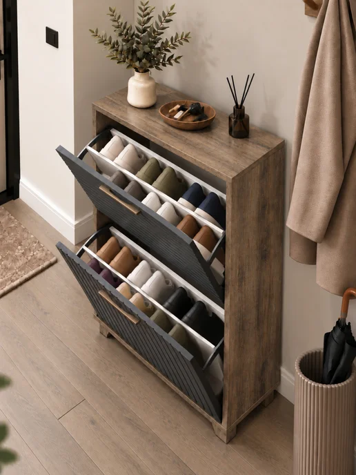 Hygge Hue Обувница Копенгаген 2 ящика, серый, фото 5