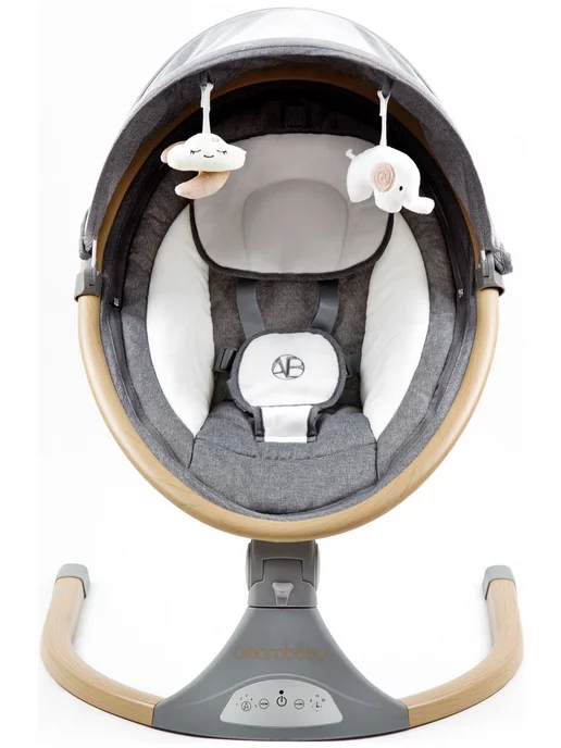 AmaroBaby Детские электрокачели ERGO SWING серый, серый, фото 3