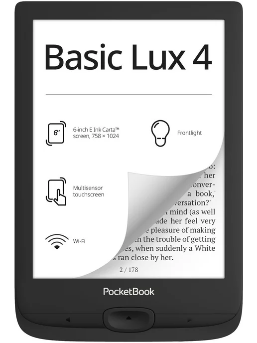 PocketBook Электронная книга 618 Basic Lux 4, черный, черный, фото 2
