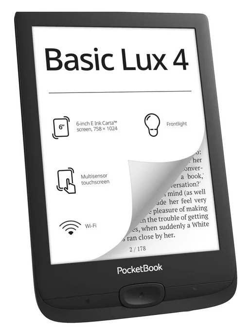PocketBook Электронная книга 618 Basic Lux 4, черный, черный, фото 3