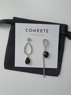 Серьги асимметричные с подвесками бижутерия Comeete Jewelry 237356708 купить за 624 ₽ в интернет-магазине Wildberries