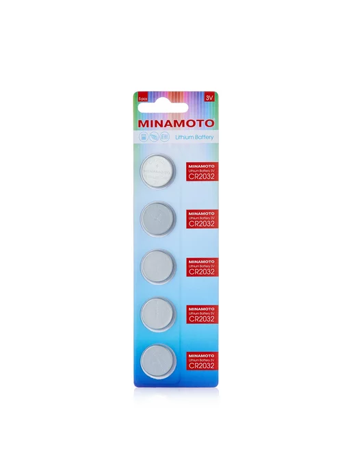 MINAMOTO Батарейки CR2032 литиевые таблетки 3V дисковые 5шт, 5 шт, фото 3