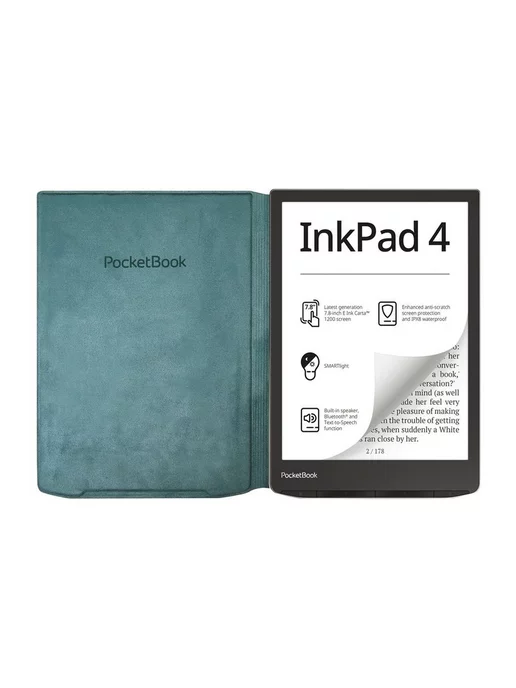PocketBook Чехол (обложка) для 743G InkPad 4 Flip Sea Green, 743 г, фото 4