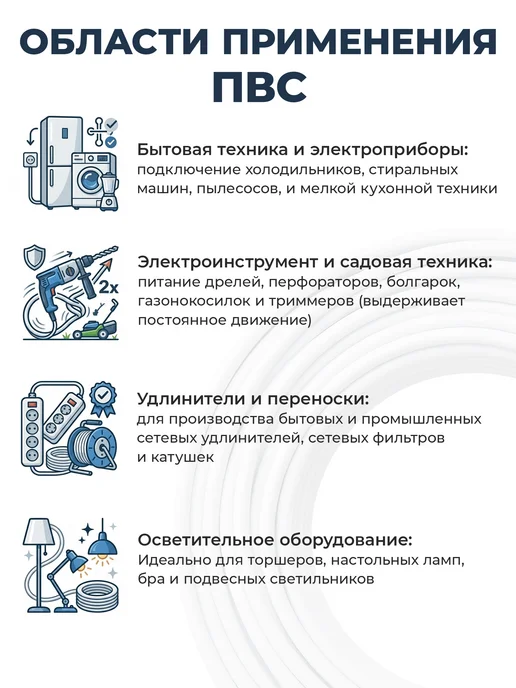 Нет бренда Кабель электрический 2х2,5 ТУ белый 10м, 2x2.5, 5 м, фото 4