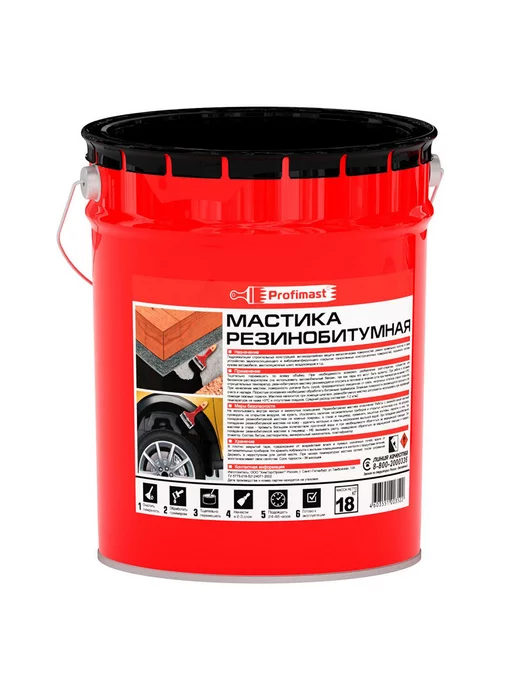 Profimast Мастика резинобитумная 21,5 л 18 кг, 21,5 л, 18 кг
