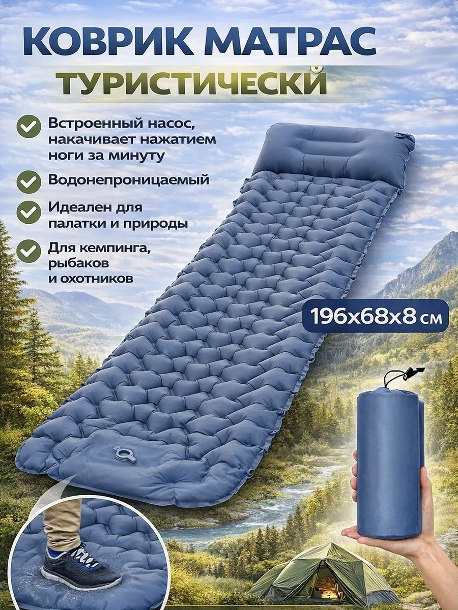 Матрас самонадувающийся Коврик туристический
