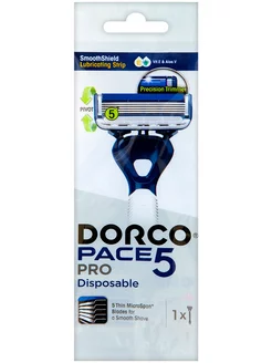 Бритва одноразовая PACE5 PRO (1 станок), 5-лезв. + триммер DORCO 237433002 купить за 194 ₽ в интернет-магазине Wildberries