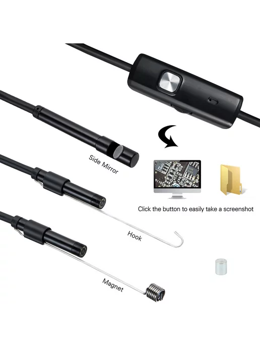 AUXAUTO USB эндоскоп для смартфона или ПК камера 5,5мм 5 метров, 5 м, фото 2