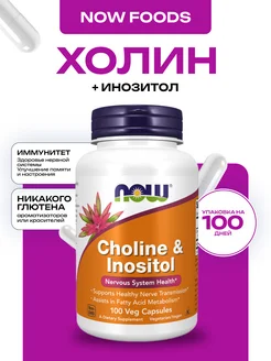 Choline & Inositol, Холин Инозитол, 100 капсул